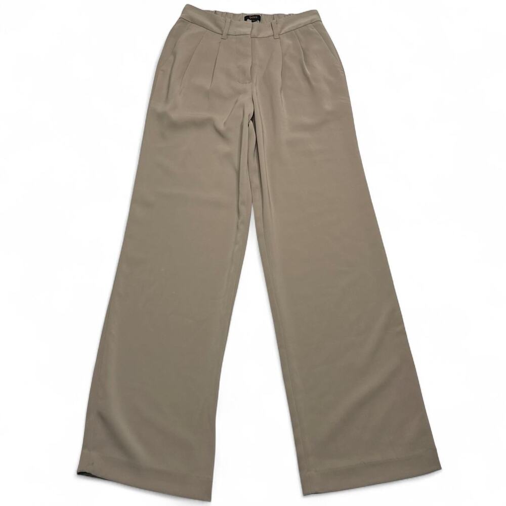 Quince stretch crepe Tan Wide Leg Pants Size 2 nyc girl business casual
